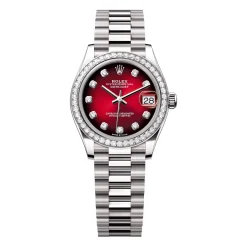 Rolex Datejust 31 278289RBR-0028 31MM White Gold Diamond Bezel Watch