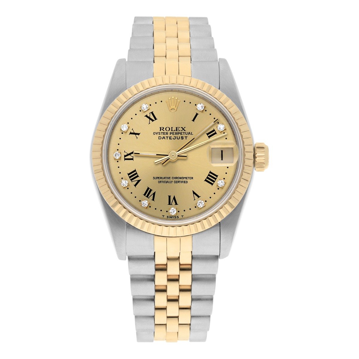 Rolex Datejust 68273 31MM Champagne Dial Stainless Steel Yellow Gold