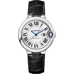 Cartier Ballon Bleu WSBB0030 33MM Silver Dial Alligator Watch